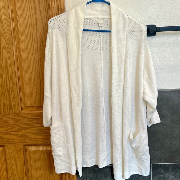 Barefoot Dreams Sweaters - Barefoot Dreams CozyChic Ultra Lite Pointelle Cardigan Small/medium Sea Salt